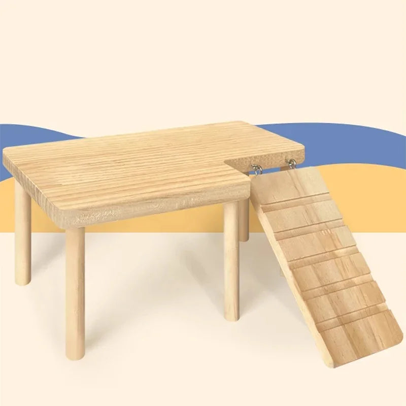 Kleintierplattform und Treppe für Mäuse und Hamster aus Holz